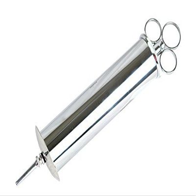 Tufail Ear Wax Removal Syringe 4 OZ - Brass with chrome finish Ideal for Household, EMT, Firefighter, Police, Medical Student, School and hobby