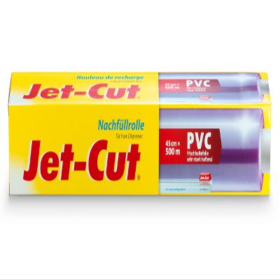 Jet-Cut Refill Roll for Stainless Steel Dispenser, 45 cm x 500 m, Transparent PVC