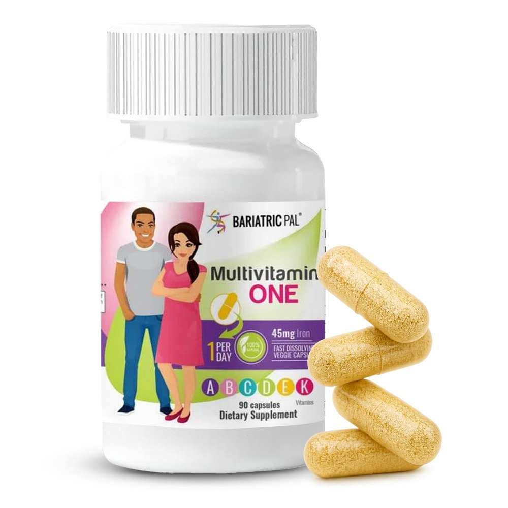 BariatricPal Multivitamin ONE 1 per Day! Bariatric Multivitamin Capsule with 45 mg of Iron | Easy to Swallow Capsule | Vitamin for Bariatric Surgery Patients | 90 Count (3 Month Supply)