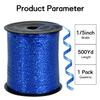 BEISHIDA 500 Yards Blue Crimped Curling Ribbon Balloon String, Shiny Metallic Ribbon Roll for Gift Wrapping for Birthday Party Festival Art Craft Decor Florist Flowers Decoration view 2