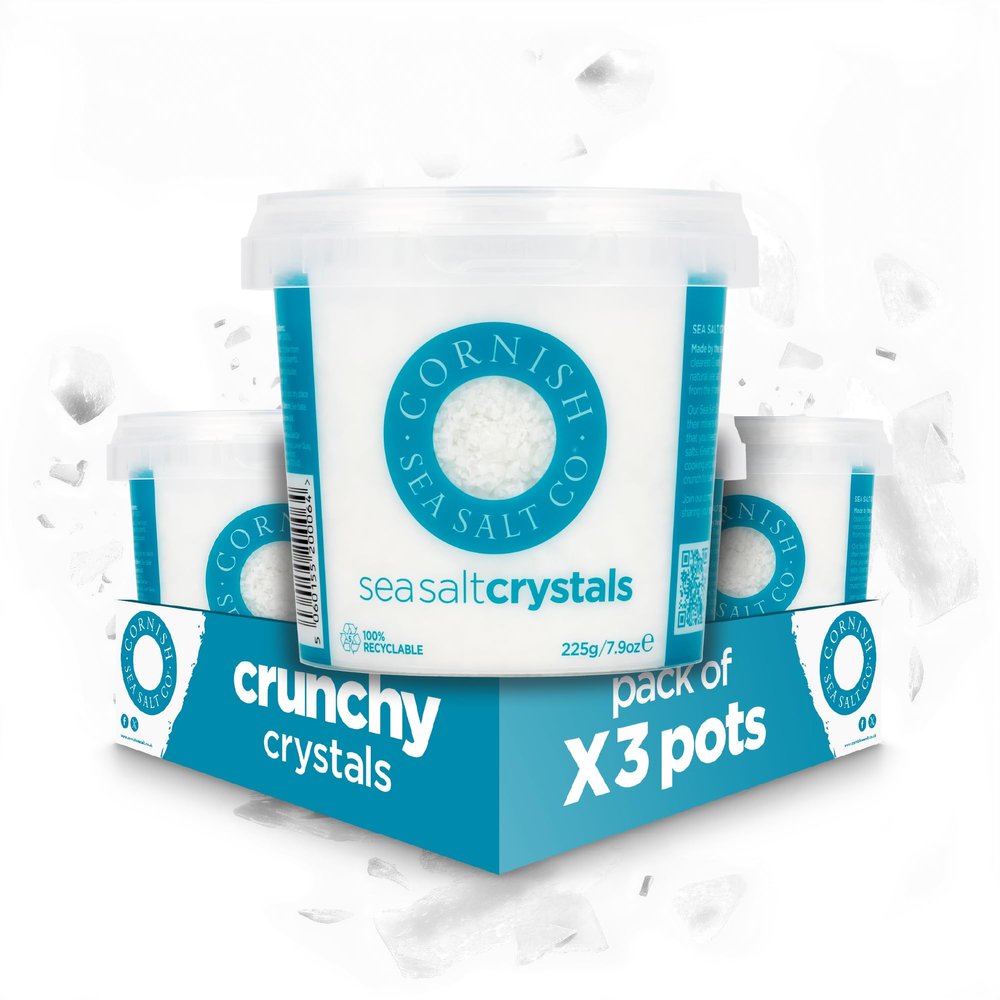 Cornish Sea Salt Crystals 225g (Pack of 3)