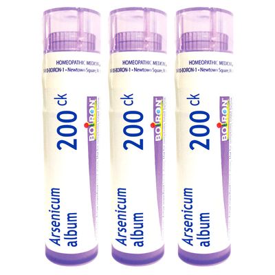 Boiron Arsenicum Album 200ck Homeopathic Medicine for Diarrehea with Vomiting and Weakness - Pack of 3 (240 Pellets)