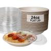 100 Count - 24oz Round Disposable Bowls with Lids and Cutlery - Natural Sugarcane Bagasse Bamboo Fibers Sturdy Compostable Eco Friendly Environmental Paper Plastic Bowl Alternative - Fork,Spoon,Knife view 1