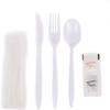 100 Count - 24oz Round Disposable Bowls with Lids and Cutlery - Natural Sugarcane Bagasse Bamboo Fibers Sturdy Compostable Eco Friendly Environmental Paper Plastic Bowl Alternative - Fork,Spoon,Knife view 2