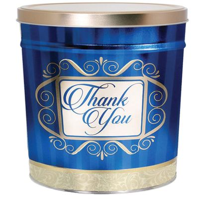 C.R. Frank Popcorn - Gourmet Popcorn Tin, 3.5 Gallon, Golden Thank You (2 Way, Butter and Cheese)