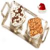 Ghasitaram Gifts Christmas Gifts Hampers - Silver Aluminium Nutties and Almonds Tray view 1