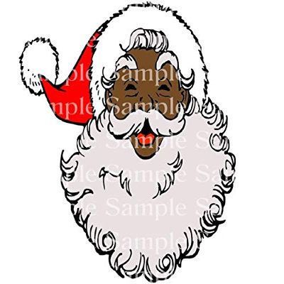 1/2 Sheet - African Santa Claus Christmas - D24234-2D Edible Cake/Cupcake Party Topper - D24234