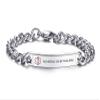 VNOX 8MM Stainless Steel NO?Needle?OR?BP?This?ARM ID Tag Medical Alert Emergency Bracelet for Unisex,8.0" view 1