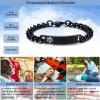 VNOX 8MM Black Stainless Steel NO?Needle?OR?BP?This?ARM Medical Alert ID Tag Link Chain Bracelet,8.0" view 2
