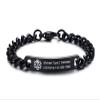 VNOX Personlized Engraving-8MM Black Stainless Steel Medical Alert ID Tag Link Chain Bracelet,8.0" view 1