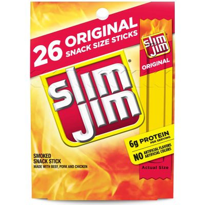 Slim Jim Original Flavor, 28 Oz. 26-Count, 7.28 Oz. (Pack of 1)