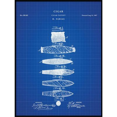 Cigar Art Print, Cigar Patent, Cigar Vintage, Cigar Blueprint, Cigar Print, Cigar Prints, Cigar Wall Art, Cigar Decor, QP30