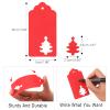 100 PCS Red Christmas Tree Gift Tags Paper Tags with String Gift Wrapping Tags Blank Gift Tag Vintage Wedding Craft Hang Tags view 2