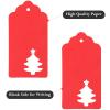 100 PCS Red Christmas Tree Gift Tags Paper Tags with String Gift Wrapping Tags Blank Gift Tag Vintage Wedding Craft Hang Tags view 4