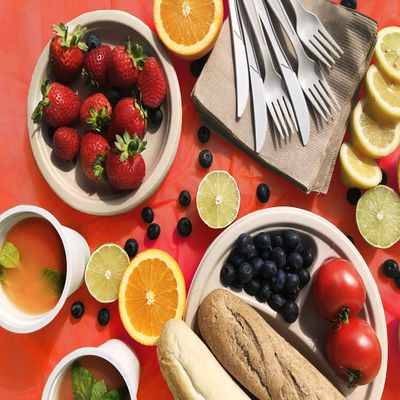 100% Compostable Rectangle Tablecloths [Red 2 Pack] Picnic Table Cover, Heavy-Duty Disposable Tablecloth, Biodegradable, For Outdoor, Birthday Party, by Earth's Natural Alternative