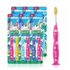 GUM Monsterz Jr Kids Toothbrush, Soft Bristled Childrens Toothbrush with Suction Cup, for Ages 5+, 2 Count(Pack of 6) view 1