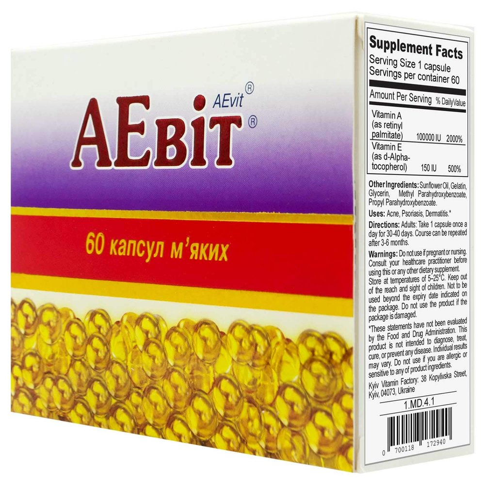 AEvit (A 100,000 IU and E Vitamins Complex 60 softgels (1)