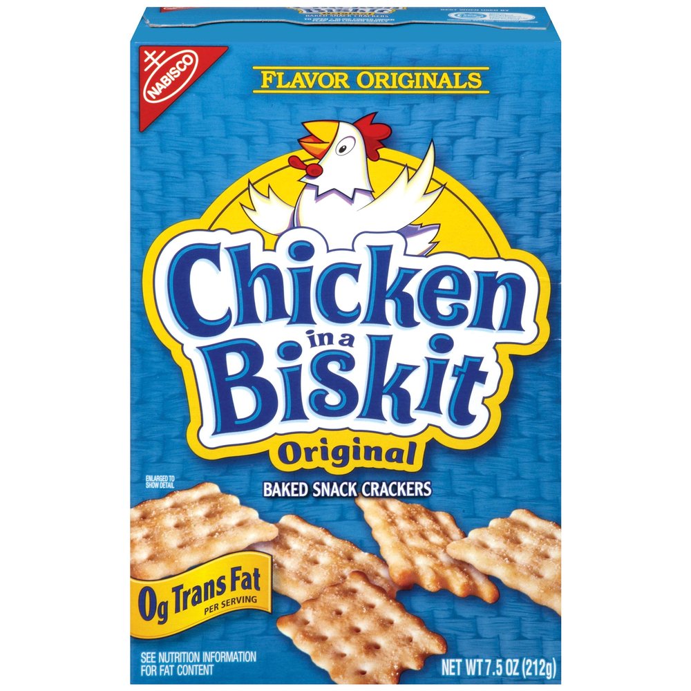 CHICKEN IN A BISKIT Original Baked Snack Crackers, Lunch Snacks, 7.5 oz