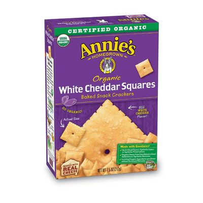 Annie's Organic White Cheddar Squares Baked Snack Crackers, 7.5 oz
