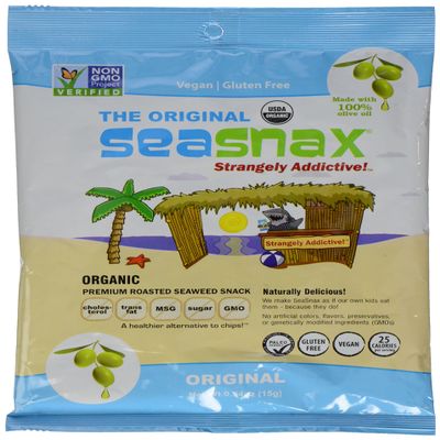 Seasnax Classic Olive Roasted Seaweed Snack, 0.54 oz