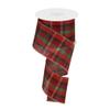 Wired Tartan Christmas Wreath Ribbon - 2 1/2" x 10 Yards, Red, Green, Gold, and Black Plaid, Tree Decoration, Garland, Gifts, Wrapping, Wreaths, Bows view 1