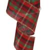 Wired Tartan Christmas Wreath Ribbon - 2 1/2" x 10 Yards, Red, Green, Gold, and Black Plaid, Tree Decoration, Garland, Gifts, Wrapping, Wreaths, Bows view 2