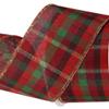 Wired Tartan Christmas Wreath Ribbon - 2 1/2" x 10 Yards, Red, Green, Gold, and Black Plaid, Tree Decoration, Garland, Gifts, Wrapping, Wreaths, Bows view 3