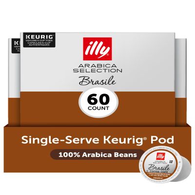 illy Coffee K Cup, Pods for Keurig Machines, Brasile Single Origin Roast, 100% Arabica, Premium Italian Coffee, 10 Count, 6 Pack