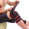 1Pair 2M*8CM Fitness Pressurized Straps Gym Weight Lifting Leg Knee Compression Training Wraps Elastic Bandages (Black with red) view 2