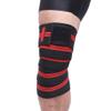 1Pair 2M*8CM Fitness Pressurized Straps Gym Weight Lifting Leg Knee Compression Training Wraps Elastic Bandages (Black with red) view 3