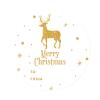 Andaz Press Christmas Round Circle Gift Sticker Labels, Faux Gold Glitter Deer, Merry Christmas to from, 40-Pack, Packaging Envelope Letter Labels Gold Gift Stickers view 1