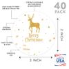 Andaz Press Christmas Round Circle Gift Sticker Labels, Faux Gold Glitter Deer, Merry Christmas to from, 40-Pack, Packaging Envelope Letter Labels Gold Gift Stickers view 2