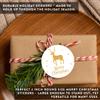 Andaz Press Christmas Round Circle Gift Sticker Labels, Faux Gold Glitter Deer, Merry Christmas to from, 40-Pack, Packaging Envelope Letter Labels Gold Gift Stickers view 3