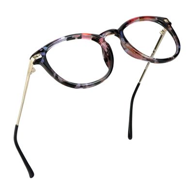 LifeArt Blue Light Blocking Glasses, Anti Eyestrain, Computer Reading Glasses, Gaming Glasses, TV Glasses for Women, Anti Glare (Floral, No Magnification)