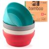 GET FRESH Bamboo Bowls 4 Pack, Bamboo Fiber Dinnerware Set, Non-toxic Bamboo Dinnerware Multiple Colors, Bamboo Fiber Bowls for Healthy Dining view 1
