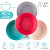 GET FRESH Bamboo Bowls 4 Pack, Bamboo Fiber Dinnerware Set, Non-toxic Bamboo Dinnerware Multiple Colors, Bamboo Fiber Bowls for Healthy Dining view 3