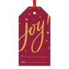 Andaz Press Christmas Classic Gift Tags, Faux Gold Glitter Joy on Burgundy Maroon, to from, 20-Pack view 1
