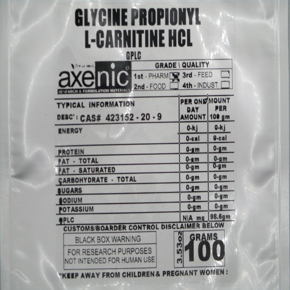 100 Grams Glycine Propionyl L-Carnitine HCl Powder (gplc)