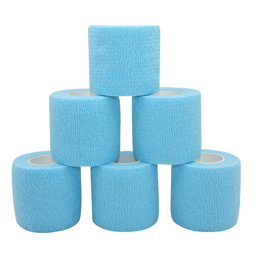 Stpro Bandages Vet Wrap for Horses Medical Tape Bandage Self Adhering Bandage Wrap Self Stick Bandage Wrap Vet Tape 2 Inch x 6 Pack Light Blue Cohesive Tape Sports Wrap Cohesive Bandage