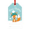Andaz Press Christmas Classic Gift Tags, Snowy Woodland Fox with Winter Hat, Merry Christmas, to from, 20-Pack view 1