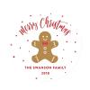 Andaz Press Personalized Christmas Round Circle Gift Sticker Labels, Red and White Gingerbread Man, Merry Christmas, 40-Pack, Envelope Stationery Seals, Custom Name Year view 1