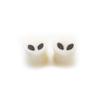 Pair of Ear Plugs Made of Organic Horn with Alien Design
