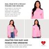 Inspired Comforts Mastectomy Recovery Shirt with Drain Pockets & Drainage Tube Fasteners, Pink L view 4