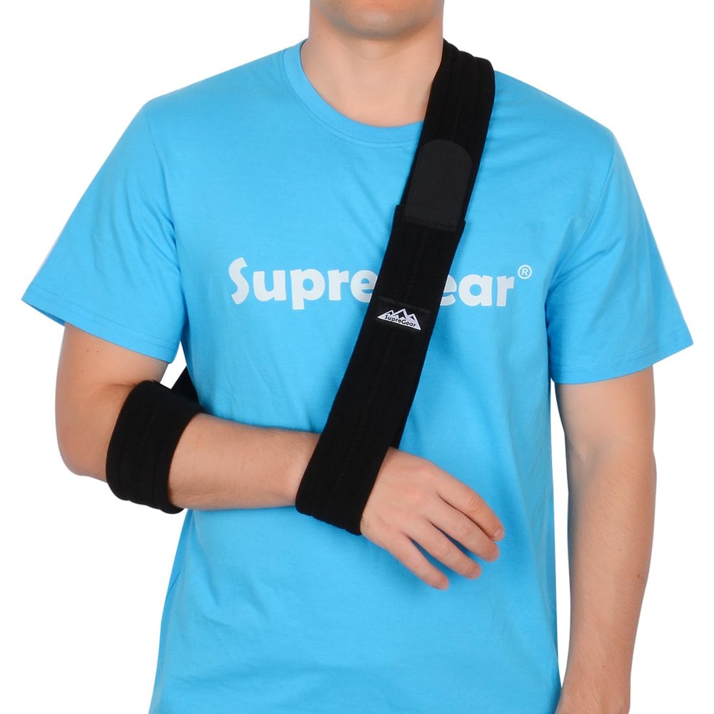 supregear Arm Sling, Adjustable Arm Support Strap, Lightweight Shoulder Immobilizer for Injured Elbow, Broken Collarbone, Torn Rotator Cuff, Dislocation or AC Separation, Left Right, Men Women