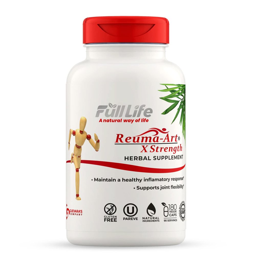 Full Life Reuma-Art X Strength  400 mg Herbal Supplements - Supports Joint Flexibility  180 Veggie Capsules
