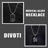 Divoti Medical Alert Necklace for Men & Women | Custom Engraved Black Dog Tag Medical ID Necklace |Hypoallergenic Surgical Stainless Steel  28 Snake Chain/Red view 2