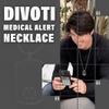 Divoti Medical Alert Necklace for Men & Women | Custom Engraved Black Dog Tag Medical ID Necklace |Hypoallergenic Surgical Stainless Steel  28 Snake Chain/Red view 3