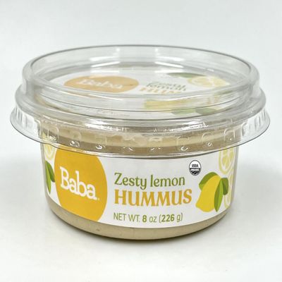 Baba Organic Hummus (8 oz) - USDA Organic, Gluten Free, Vegan, Non-GMO, Cholesterol Free, Zero Preservatives (Zesty Lemon Hummus)