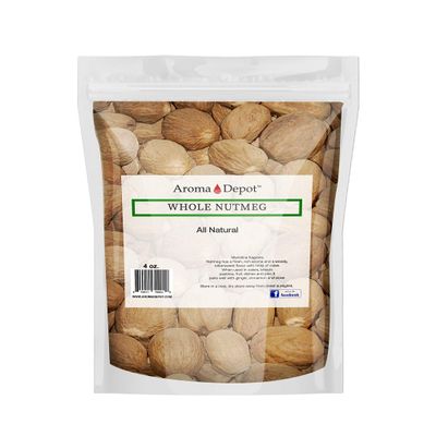 100% Natural Premium Whole Nutmeg Seasoning Spice Kosher Non-GMO Free (4 oz)
