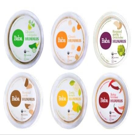 Baba Small Batch Organic Hummus (8 oz, 6 Pack) - Zero Preservatives, USDA Organic, Gluten Free, Vegan, Non-GMO, Cholesterol Free (All 6 Baba Flavors)